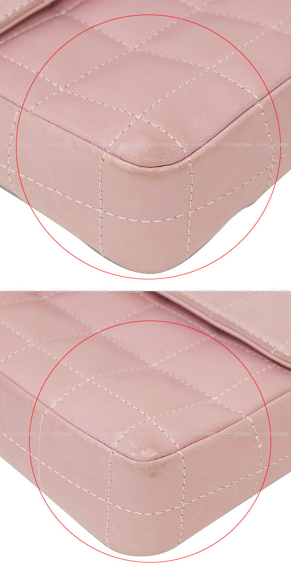 [Pre-loved] CHANEL Shoulder bag Chocolate Bar Light pink Lambskin Gold HW A15316[USED AB][Authentic]