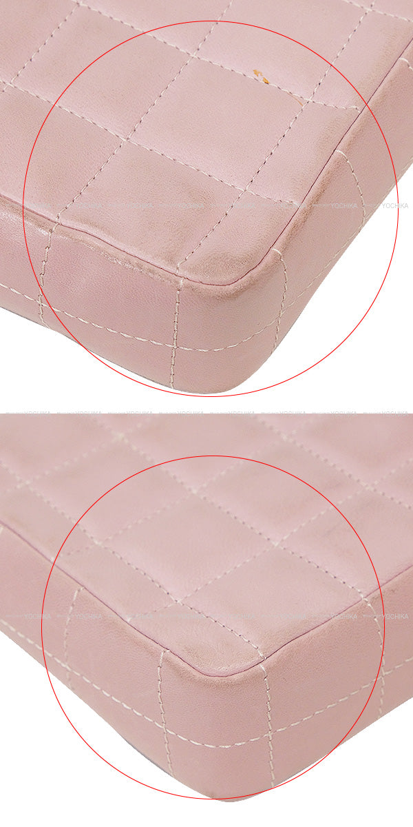 [Pre-loved] CHANEL Shoulder bag Chocolate Bar Light pink Lambskin Gold HW A15316[USED AB][Authentic]