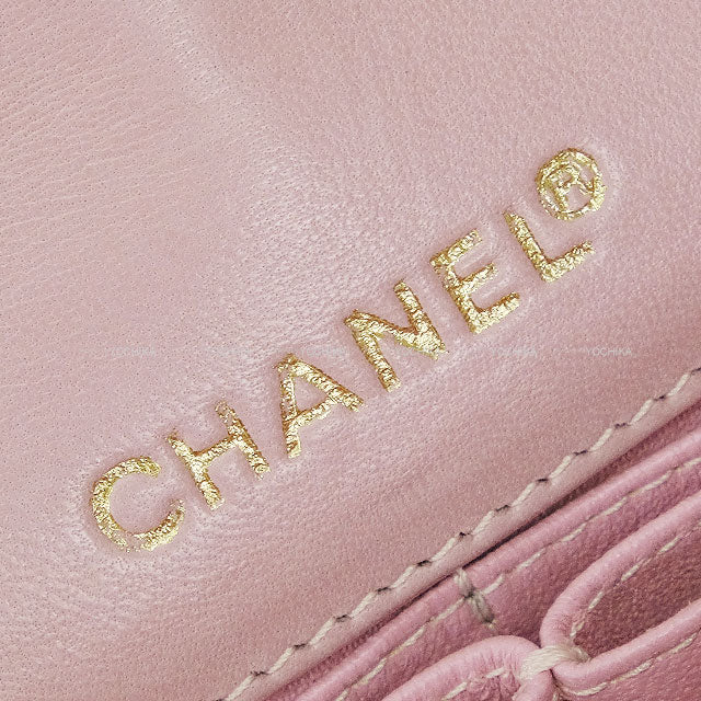 [Pre-loved] CHANEL Shoulder bag Chocolate Bar Light pink Lambskin Gold HW A15316[USED AB][Authentic]