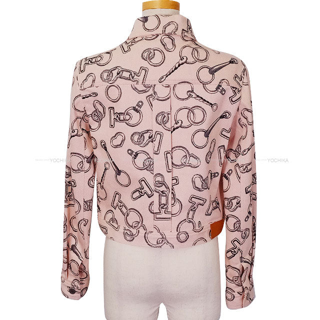 HERMES Denim jacket Kaleido Scope Effect Pink Cotton100% #38 Silver HW 4H0253DD[BRAND NEW][Authentic]