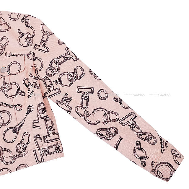HERMES Denim jacket Kaleido Scope Effect Pink Cotton100% #38 Silver HW 4H0253DD[BRAND NEW][Authentic]