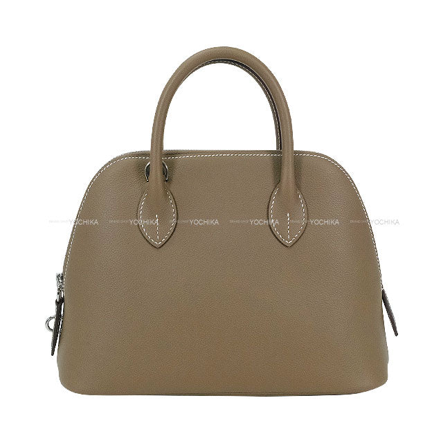 HERMES Shoulder bag Bolide1923 25 Verso Etoupe/Craie Evercolor Silver HW Stamp W[EXCELLENT][Authentic]