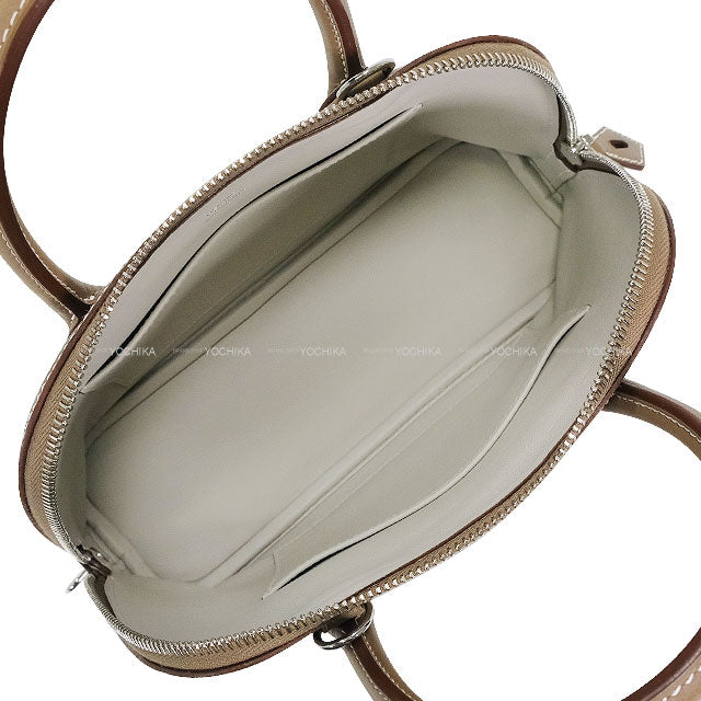 HERMES Shoulder bag Bolide1923 25 Verso Etoupe/Craie Evercolor Silver HW Stamp W[EXCELLENT][Authentic]