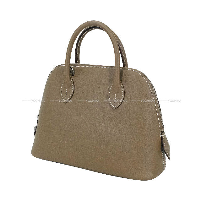 HERMES Shoulder bag Bolide1923 25 Verso Etoupe/Craie Evercolor Silver HW Stamp W[EXCELLENT][Authentic]