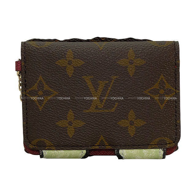 LOUIS VUITTON card holder Pawket Purse Brown/Blanc (White) Cowhide leather/Monogram Gold HW M25732[BRAND NEW][Authentic]