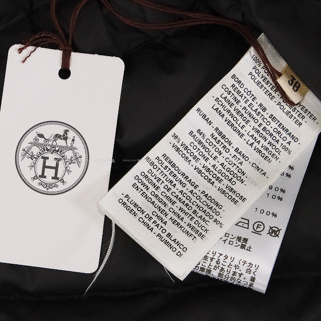 [Pre-loved] HERMES Down vest Clou de Selle Patch Noir (Black) Down/Feather #38 3H0156DA[LIKE NEW][Authentic]