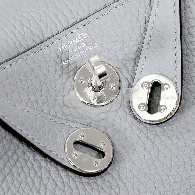 HERMES Shoulder bag Lindy mini 20 Gris Pantin Taurillon Clemence Silver HW Stamp K[BRAND NEW][Authentic]