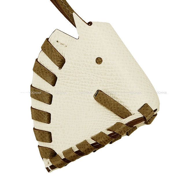 HERMES bag charm Cheval Tresse Nata/Etoupe Veau Epsom Stamp K[BRAND NEW][Authentic]