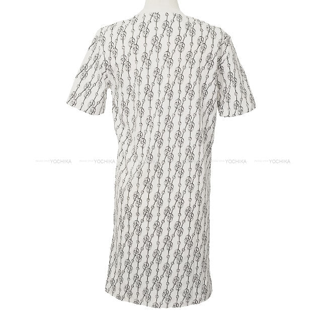 2022SS HERMES Short sleeve t shirt Women's Dress Criketis Blanc (White)/Noir (Black) Cotton100% #34[EXCELLENT][Authentic]