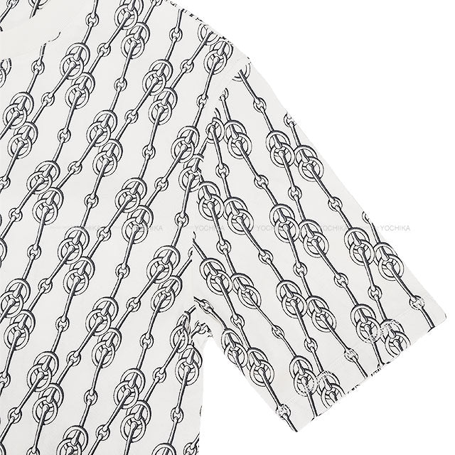 2022SS HERMES Short sleeve t shirt Women's Dress Criketis Blanc (White)/Noir (Black) Cotton100% #34[EXCELLENT][Authentic]