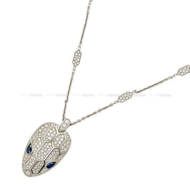 [Pre-loved] BVLGARI necklace Serpenti Seduttori Sapphire 0.78ct/Diamond 2.07ct/K18WG 353529[LIKE NEW][Authentic]