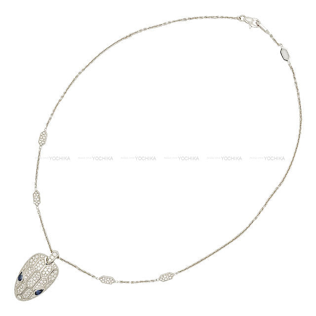 [Pre-loved] BVLGARI necklace Serpenti Seduttori Sapphire 0.78ct/Diamond 2.07ct/K18WG 353529[LIKE NEW][Authentic]
