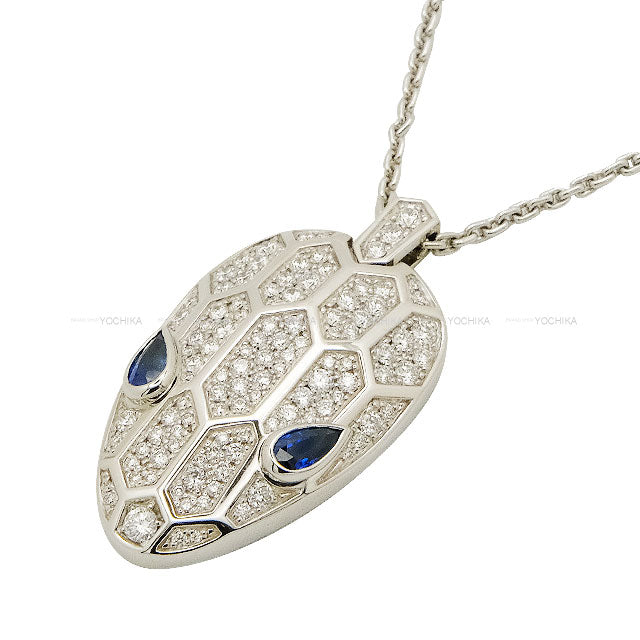 [Pre-loved] BVLGARI necklace Serpenti Seduttori Sapphire 0.78ct/Diamond 2.07ct/K18WG 353529[LIKE NEW][Authentic]