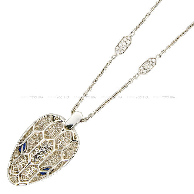 [Pre-loved] BVLGARI necklace Serpenti Seduttori Sapphire 0.78ct/Diamond 2.07ct/K18WG 353529[LIKE NEW][Authentic]
