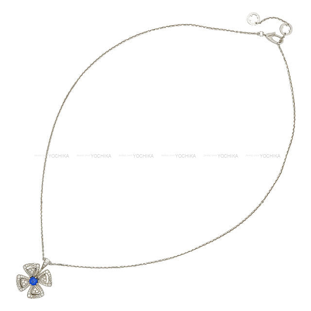 [Pre-loved] BVLGARI pendant top FIOREVER Sapphire 0.39ct/Diamond 0.31ct/K18WG 358426[LIKE NEW][Authentic]