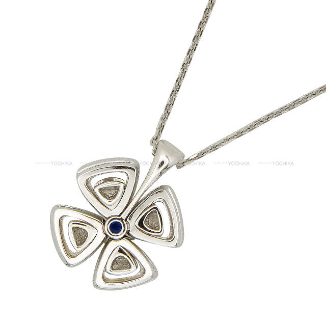 [Pre-loved] BVLGARI pendant top FIOREVER Sapphire 0.39ct/Diamond 0.31ct/K18WG 358426[LIKE NEW][Authentic]