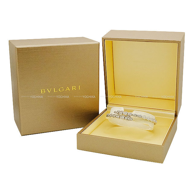 [Pre-loved] BVLGARI bracelet Serpenti Viper Single Coil Slim #L Diamond 351846[USED SA][Authentic]