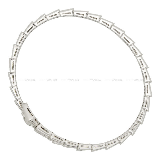 [Pre-loved] BVLGARI bracelet Serpenti Viper Single Coil Slim #L Diamond 351846[USED SA][Authentic]