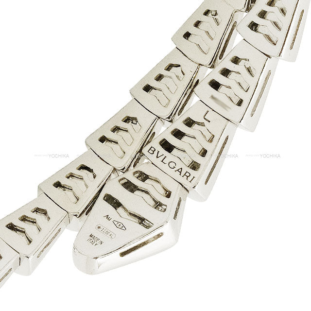 [Pre-loved] BVLGARI bracelet Serpenti Viper Single Coil Slim #L Diamond 351846[USED SA][Authentic]