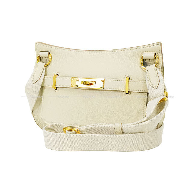 HERMES Shoulder bag Jypsiere Mini Beton Evercolor Gold HW Stamp B[EXCELLENT][Authentic]