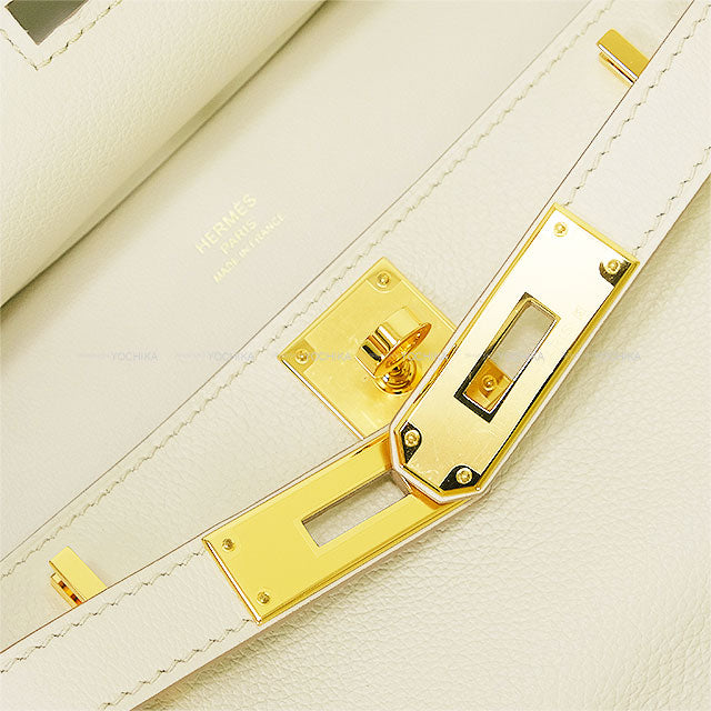 HERMES Shoulder bag Jypsiere Mini Beton Evercolor Gold HW Stamp B[EXCELLENT][Authentic]