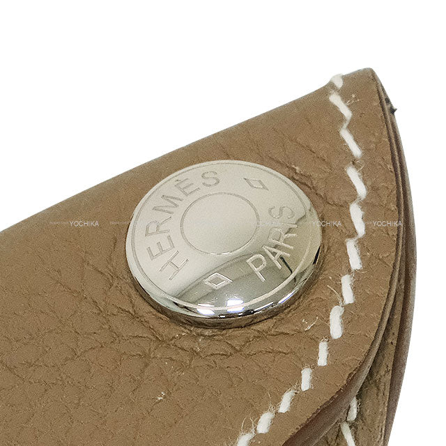 [Pre-loved] HERMES Shoulder bag Cross body bag Videpoches H logo Evelyn punching Etoupe Veau Togo Silver HW Stamp B[LIKE NEW][Authentic]