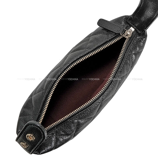 [Pre-loved] CHANEL Shoulder bag Hobo Matelasse Coco Mark Noir (Black) Graind Calf(Caviarskin) Champagne Gold HW AP4386[LIKE NEW][Authentic]