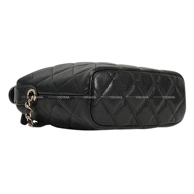 [Pre-loved] CHANEL Shoulder bag Hobo Matelasse Coco Mark Noir (Black) Graind Calf(Caviarskin) Champagne Gold HW AP4386[LIKE NEW][Authentic]