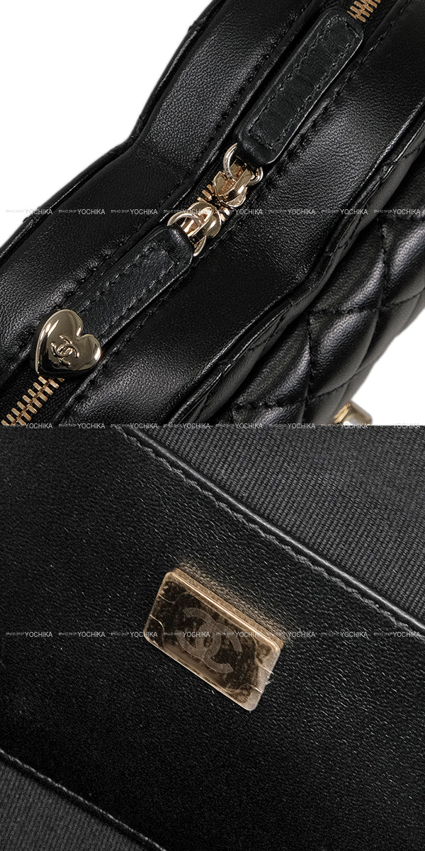 [Pre-loved] CHANEL Shoulder bag Heart Shape Matelasse COCO Mark Large Noir (Black) Lambskin Champagne Gold HW AS3191[LIKE NEW][Authentic]