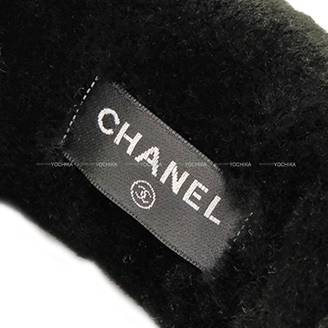 CHANEL hair accessories Hairband Headband Big Coco Mark Two-Tone Noir (Black)/Blanc (White) Shearing[EXCELLENT][Authentic]