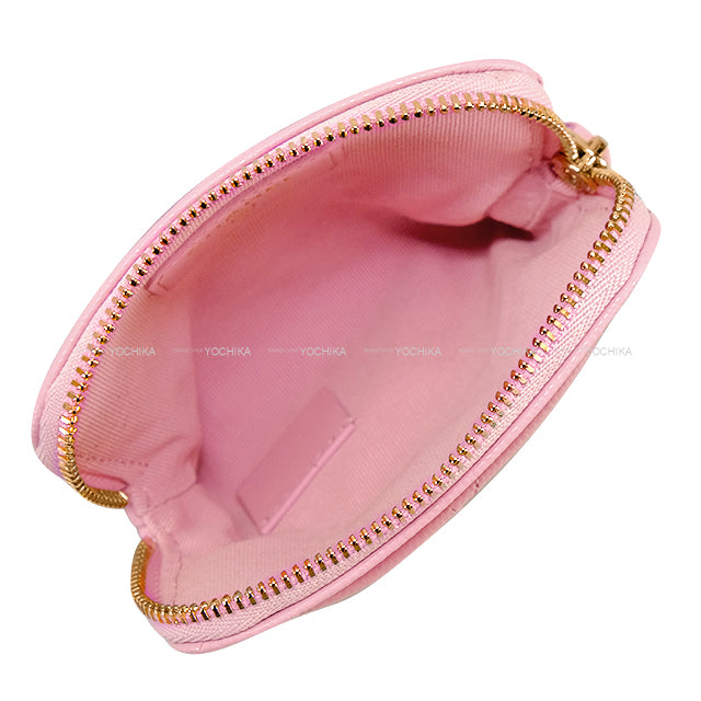 CHANEL change purse Zip Coin Purse Matelassé Strass COCO Mark Pink Graind Calf(Caviarskin) Champagne Gold HW AP4907[BRAND NEW][Authentic]