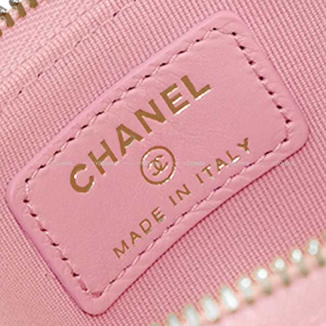 CHANEL change purse Zip Coin Purse Matelassé Strass COCO Mark Pink Graind Calf(Caviarskin) Champagne Gold HW AP4907[BRAND NEW][Authentic]