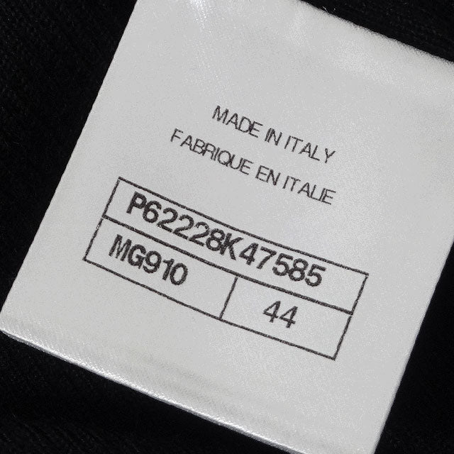 CHANEL Knit Long-Sleeve Knit Side Two-Tone Snowflake Coco Mark Noir (Black)/Blanc (White) Cashmere #44 P62228[EXCELLENT][Authentic]