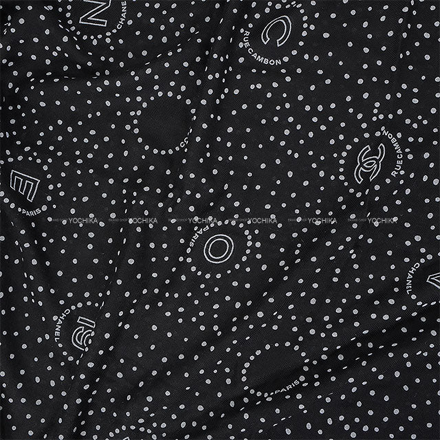 CHANEL Stall Cambon Todd Coco Mark Shawl Noir (Black) Cashmere[EXCELLENT][Authentic]
