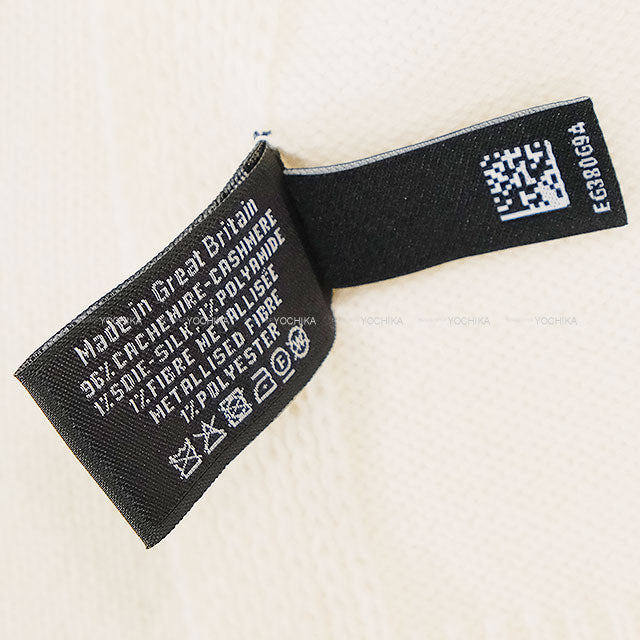 CHANEL Stall Large Knit Simple Big COCO Mark lame Blanc (White) Cashmere/Silk[EXCELLENT][Authentic]