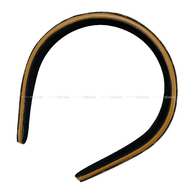 FENDI hair accessories FF Jacquard Fabric Headband Brown Cow Leather/Cotton FXQ915ALSFFQQE1[EXCELLENT][Authentic]