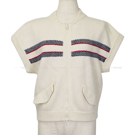 2023AW Dior Vests Knit Sleeveless With zipper Alps Blanc (White) Wool/Cashmere #40 414G19AM124[EXCELLENT][Authentic]