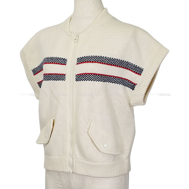 2023AW Dior Vests Knit Sleeveless With zipper Alps Blanc (White) Wool/Cashmere #40 414G19AM124[EXCELLENT][Authentic]