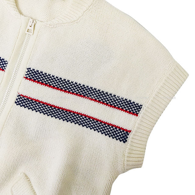 2023AW Dior Vests Knit Sleeveless With zipper Alps Blanc (White) Wool/Cashmere #40 414G19AM124[EXCELLENT][Authentic]