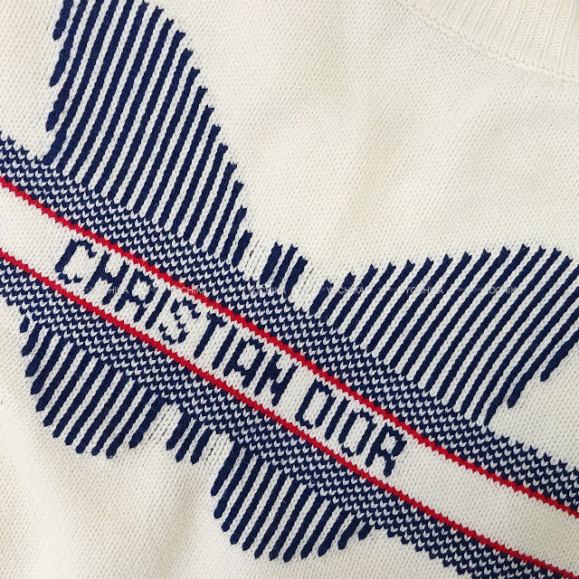 2023AW Dior Vests Knit Sleeveless With zipper Alps Blanc (White) Wool/Cashmere #40 414G19AM124[EXCELLENT][Authentic]