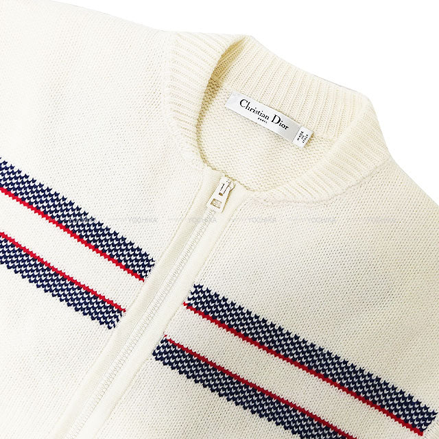 2023AW Dior Vests Knit Sleeveless With zipper Alps Blanc (White) Wool/Cashmere #40 414G19AM124[EXCELLENT][Authentic]