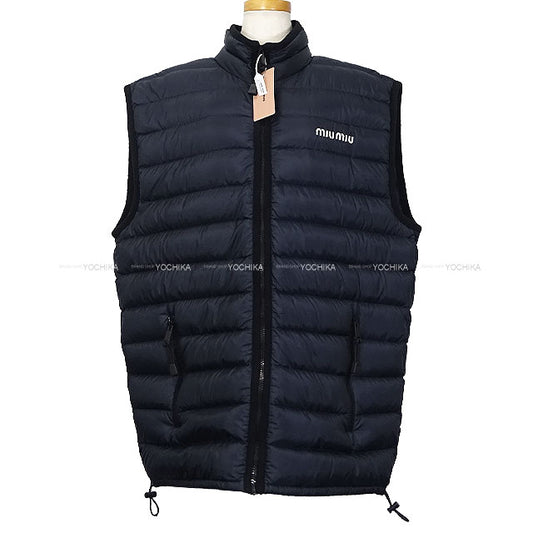 Miu Miu Down vest light ponzi Navy goose down putting 44 ML1345[BRAND NEW][Authentic]