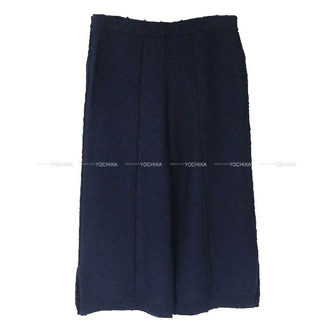 2024AW CHANEL Pants Bermuda Simple Coco Button Knit Navy blue Wool #40 Champagne Gold HW P78444[BRAND NEW][Authentic]