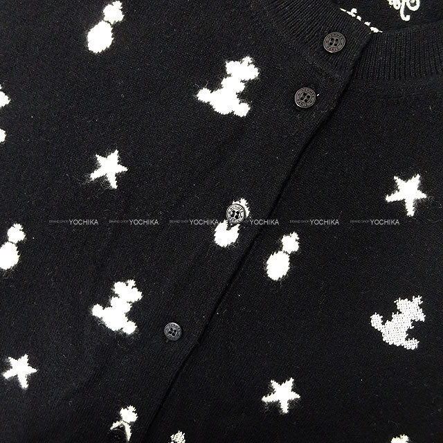 [Pre-loved] 2021AW HERMES Cardigan Knit POSTE ET CAVALERIE Patterned All Over Noir (Black) Cashmere #46[LIKE NEW][Authentic]