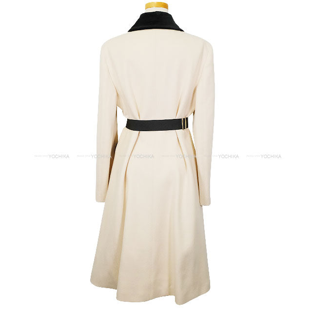 GUCCI Stainless collar coat With Belt Pink beige/Black Wool/Polyurethane/Reyon #44 577443[EXCELLENT][Authentic]