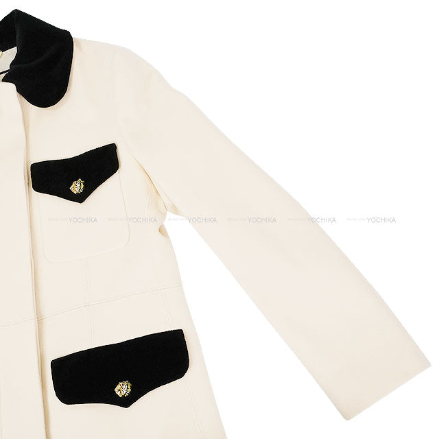 GUCCI Stainless collar coat With Belt Pink beige/Black Wool/Polyurethane/Reyon #44 577443[EXCELLENT][Authentic]