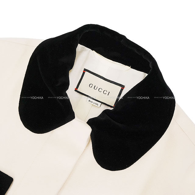 GUCCI Stainless collar coat With Belt Pink beige/Black Wool/Polyurethane/Reyon #44 577443[EXCELLENT][Authentic]