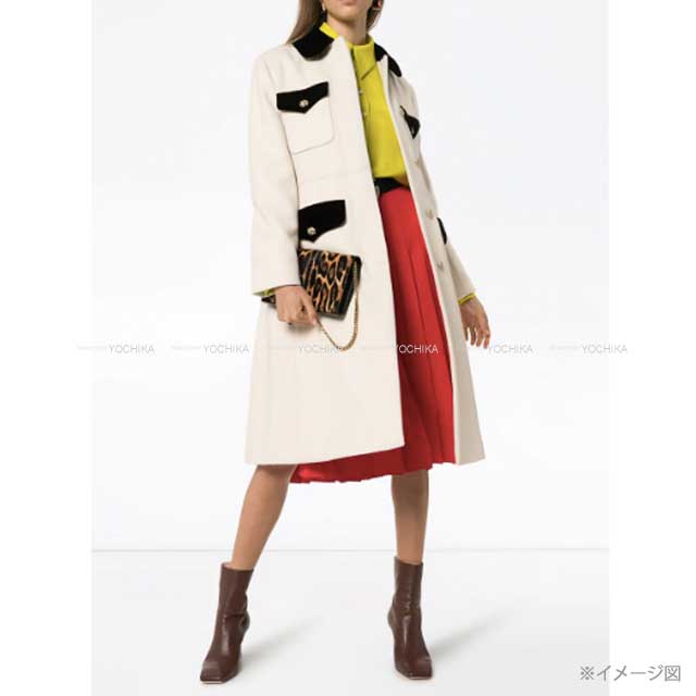 GUCCI Stainless collar coat With BeltPink beige/Black Wool/Polyurethane/Reyon #44 577443[EXCELLENT][Authentic]