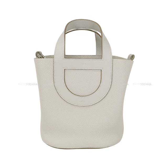 HERMES Handbag In the Loop 18 Gris Perle Taurillon Clemence/Veau Swift Silver HW Stamp W[BRAND NEW][Authentic]