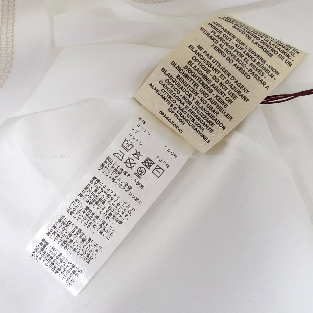 HERMES Short sleeve t shirt Micro Cartouche Blanc (White) Cotton100% #42[EXCELLENT][Authentic]